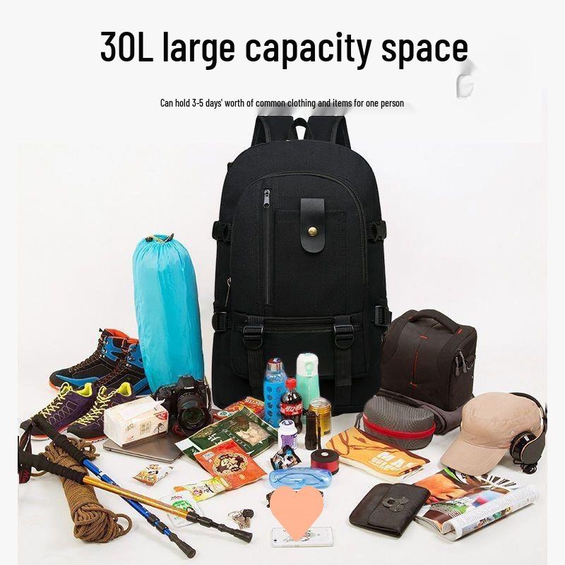 Men's Large Capacity Wear-Resistant Canvas Tool Backpack for Construction and Travel