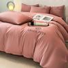 Light Luxury Polished Bedding Four-piece Set Thickened Solid Color Bed Sheet Quilt Cover Pillowcase