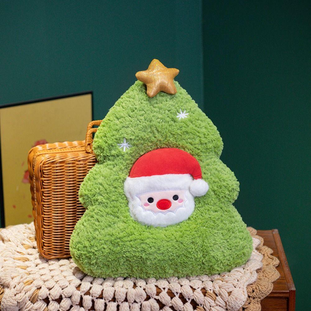Santa Claus Cute Christmas Tree Pillow Cartoon Kawaii Stuffed Christmas Tree Super Soft Christmas Decorations Holiday