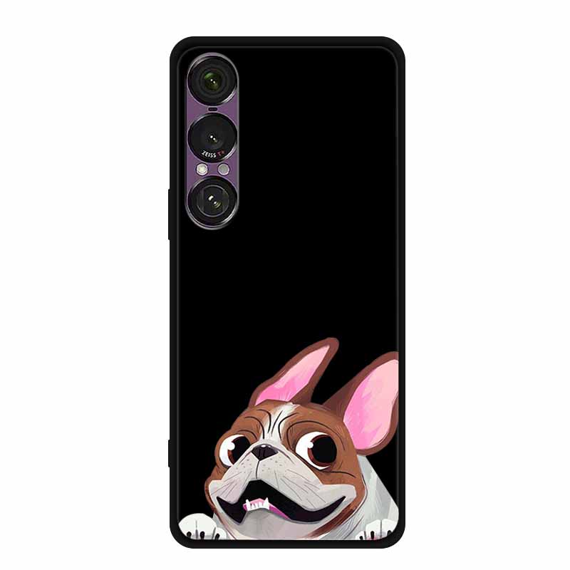 Pro pouzdro na telefon Sony Xperia 1 VII 2025 Kreslené kočky TPU Měkké černé silikonové zadní krycí pouzdro Pro Sony Xperia 1VII 6.5" Pouzdro Funda