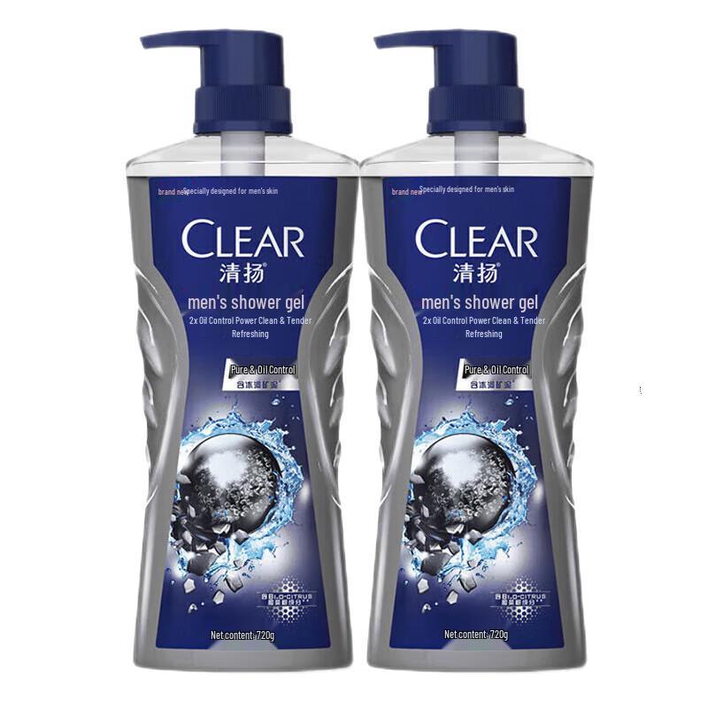 CLEAR Men s Deep Clean Oil Control Shower Gel, 2x720g