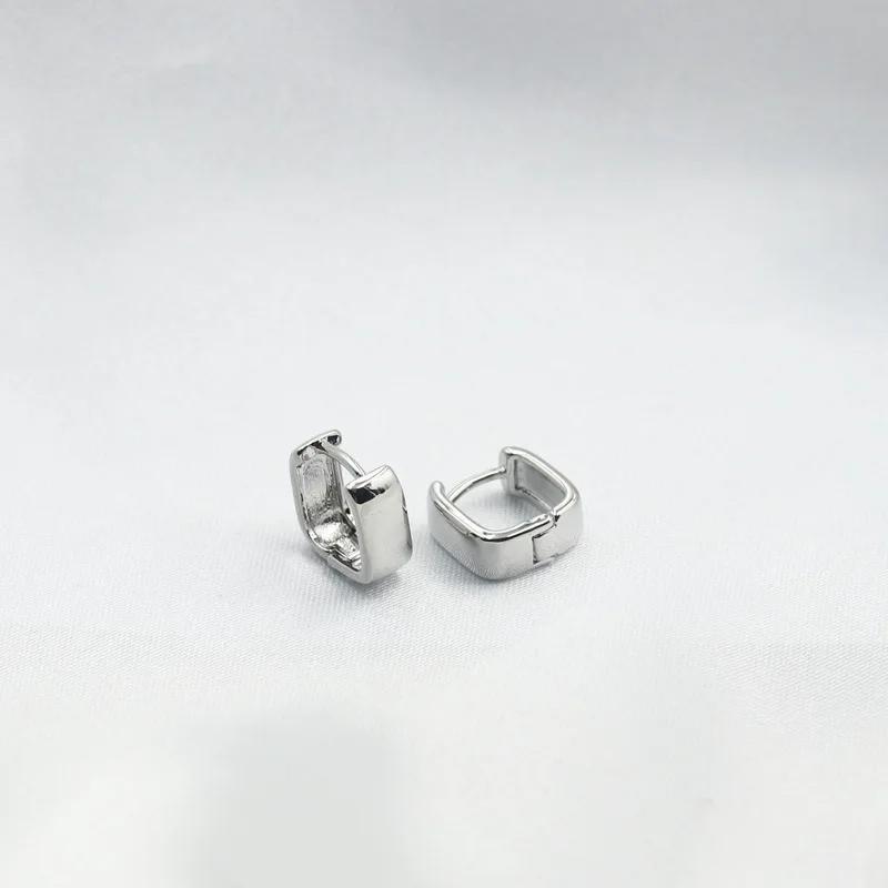 Huajie Simple Square Shape Earrings Buckle for Women Wild Office Lady Style New Korean Fashion Ear