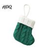 Festive Gift Packaging Accessories Christmas Tableware Holder Knitted Stockings Spoon Knife Fork Decorative Stocking Pendants Bag for Fireplace,