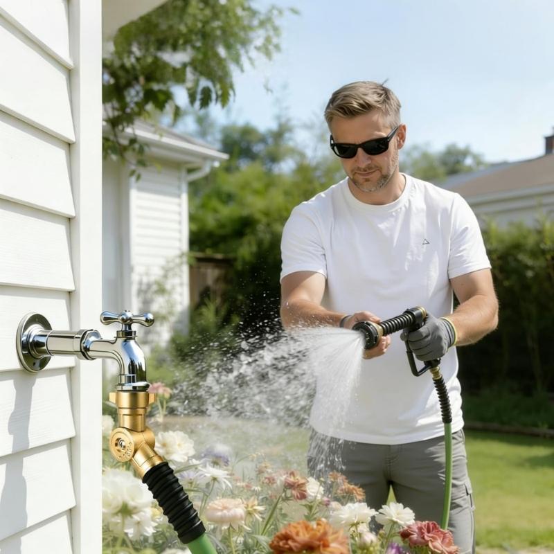 180 And 360 Degree Rotating Brass Garden Hose Adapter Swivel Connector Adjustable Faucet Fittings Easy to Install