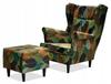 ARI PRINT Wing Chair with Footrest Scandinavian Family Furniture Autumn