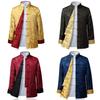 Traditional Chinese Tang Clothing Outer Jacket For Men With Doublesided Wear And Pocket Decor Perfect For Autumn