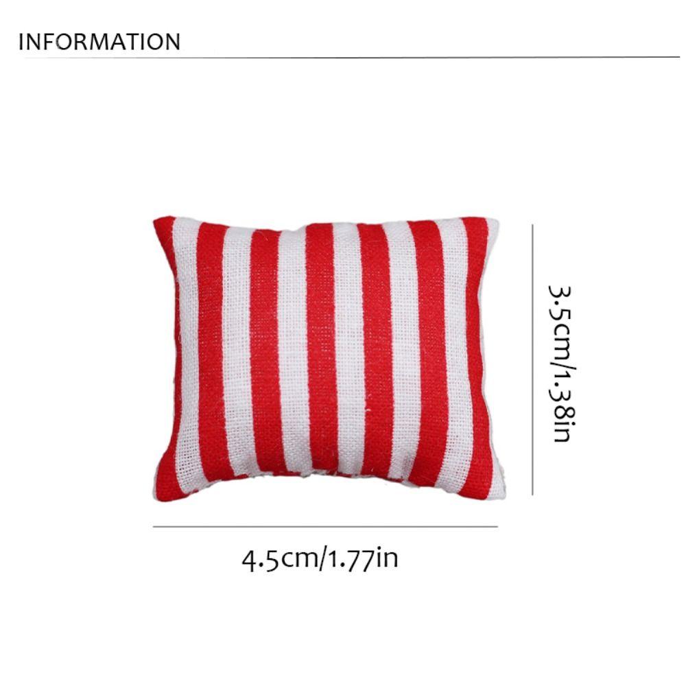Pretend Play 1:6/1:12 Dollhouse Furniture Doll House Accessories Simulation Plaid Pillow Gifts