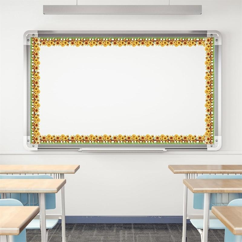 10m Bulletin Board Borders Flowers Classroom Blackboards Flowers Border Trim Decoration for Poster Boards Decoration