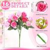 20cm Künstlicher Rosenstrauß 21 Köpfe Brautstrauß Künstliche Seidenrosen Blume für Hochzeit Braut Weihnachten Heim Büro Garten Deko