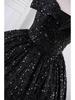 Off-the-Shoulder Sequined Evening Gown for Women: Ideal for Performances, Beauty Pageants, and Gala Events with Puffy Long Skirt.