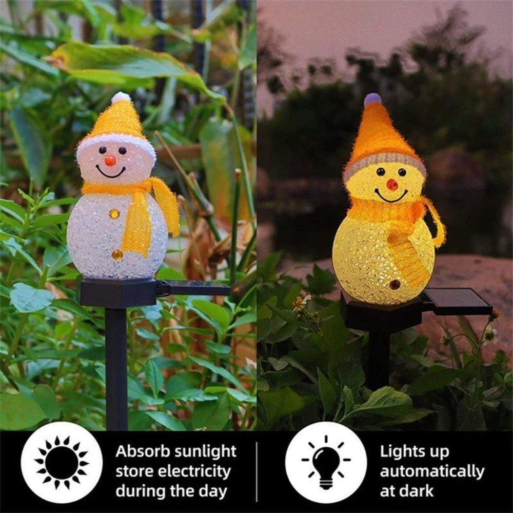 LED Snowman Solar Light Solar Powered Snowman Landscape Lamp Christmas Ground Lamp Patio Decor