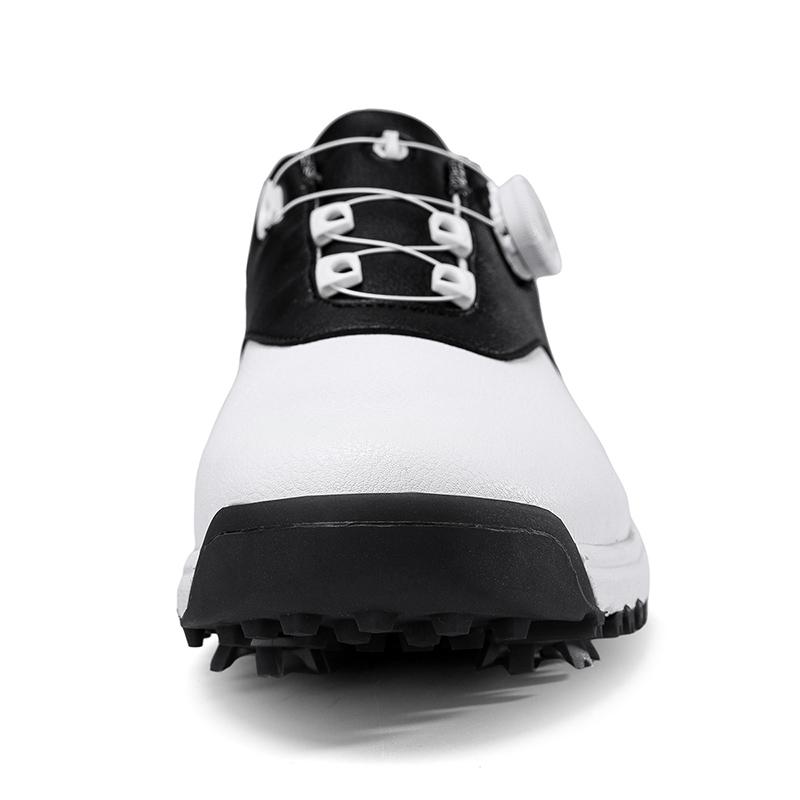 Mens Womens Golf Shoes Leather Sneakers Flat Walking Outdoor Professional Golf Shoes Big Size Black White