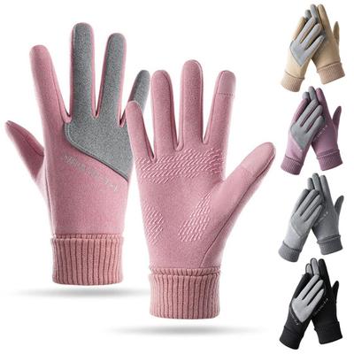 1 Pair Touchscreen Winter Gloves for Men Women Anti-Slip Full Finger Gloves Windproof Thicken Warm Snow Gloves for Outdoor Running Cycling Skiing