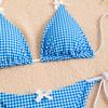 2025 Plaid Bow Bikini: Fresh Women's Two-Piece Tie-Up Swimwear for Spring