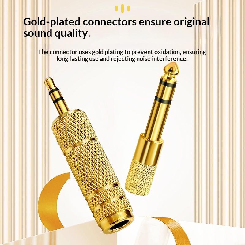 1/2Set 6,5 mm auf 3,5 mm und 3,5 mm auf 6,5 mm Audio-Adapter-Set 1/4 Zoll auf 1/8 Zoll und 1/8 Zoll auf 1/4 Zoll Geeignet für Kopfhörer