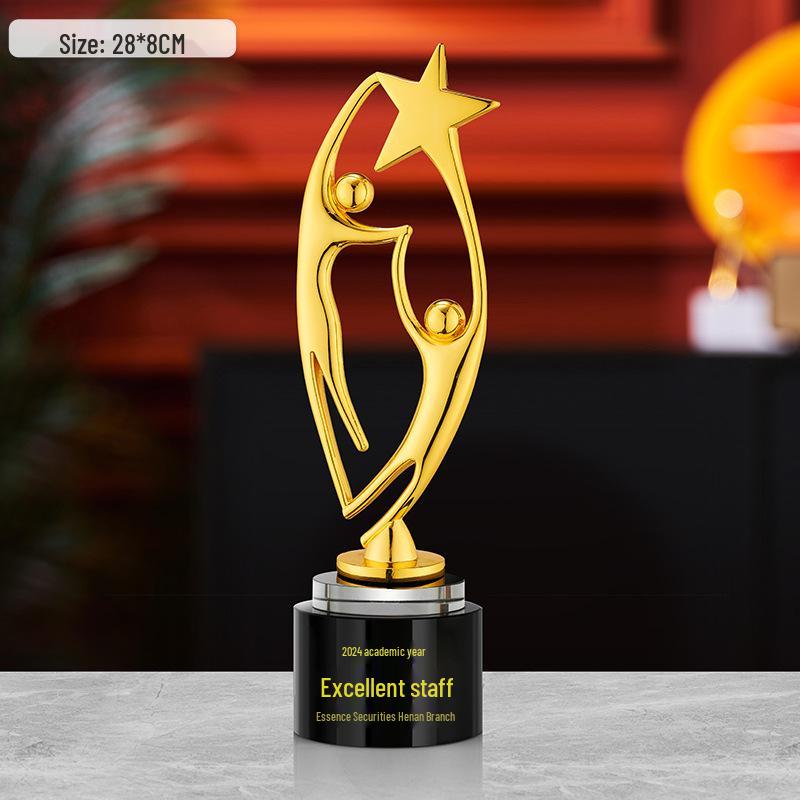 Gold, Silber, Bronze Sternburst Verdrehte Säule Trophäe - Firmen Gedenkpreis