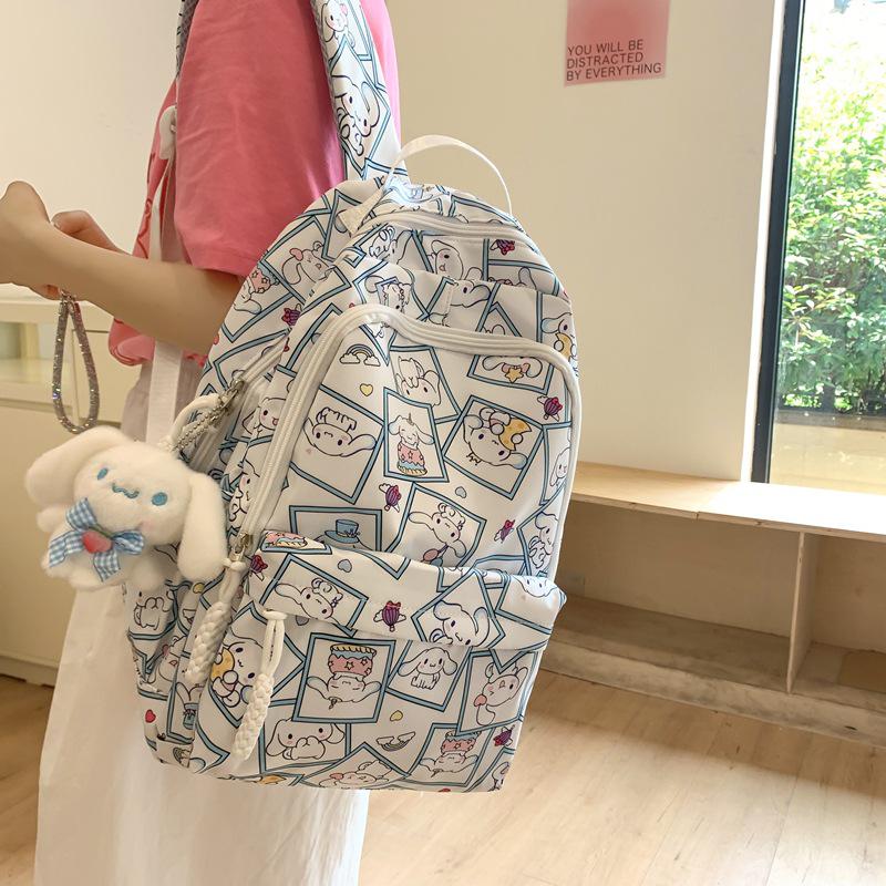 Trendy Cartoon Print Student Backpack: Lightweight, Stylish & Spacious