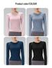 Women's Quick-Dry Long Sleeve Fitness Top - High Elastic, Slimming, Round Neck, Ideal for Autumn/Winter Running and Training.