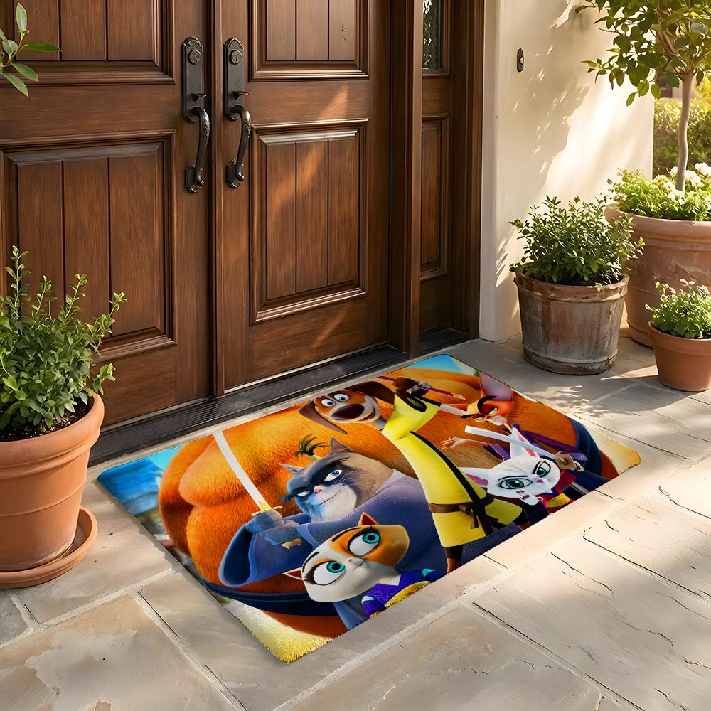 

Floor Mat Soft Flannel Rug Non Slip Absorbent Mat for Bathroom Bedroom Home Decor P Paws of Fury The L Legend of Hank 50x80cm