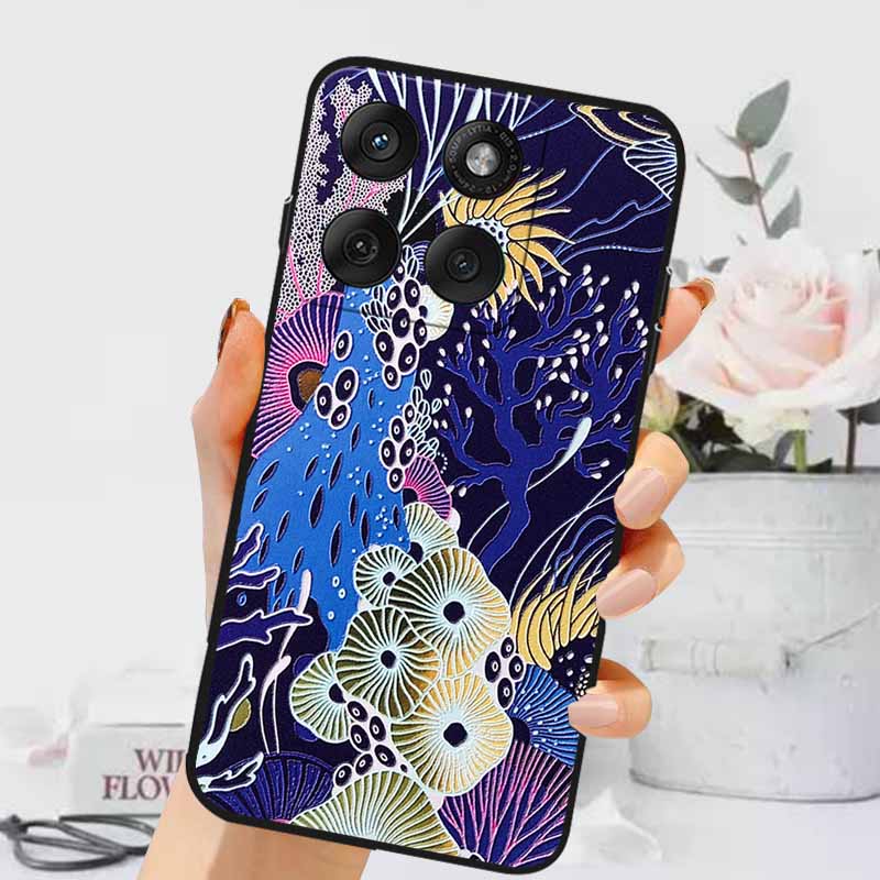 3D Emboss Cases For Edge 60 Fusion / Edge 60 Pro Relief Embossed Retro Silicone Back Cover For Edge 60 Stylus Black Funda 60 Pro