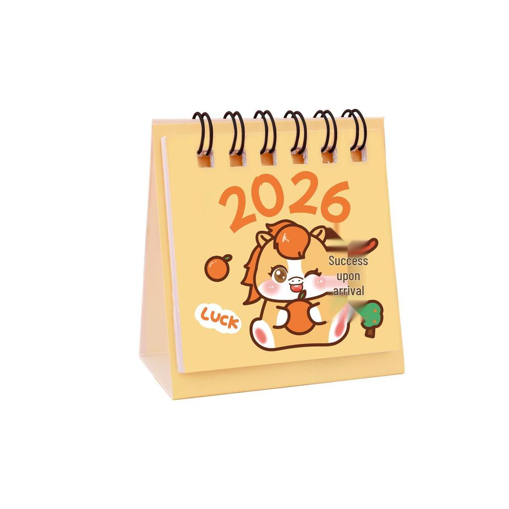 2026 Söt Tecknad Frukt Mini Skrivbordskalender - Student Skrivbordsdekoration