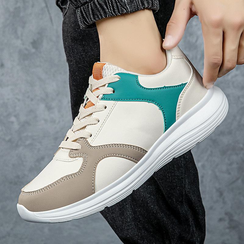 Herbst und Winter schwarze Deodorant-Sneaker Leder wasserdichte Schuhe leichte weiche Sohle Freizeitschuhe Laufschuhe Student