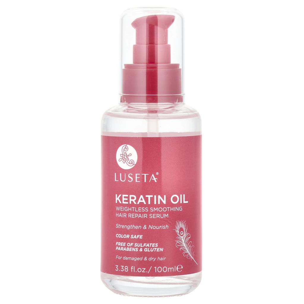 Olio di Cheratina, Siero Riparatore per Capelli Liscianti Leggeri, 100 ml (3.38 once fluide)
