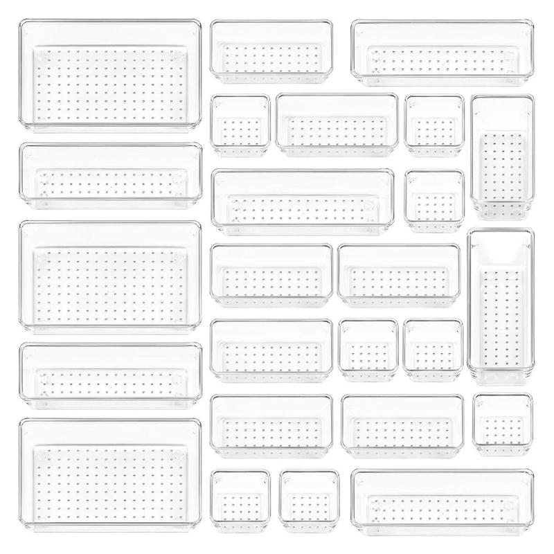 25 шт Универсальные органайзеры для ящиков кухонные гаджеты и посуда органайзеры для ящиков набор прозрачных контейнеров для хранения 3290₽