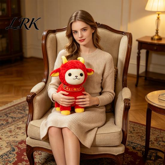 Decorative Sheep Doll for Car Chinese Zodiac Plush Mascot, 2027 Lunar New Year Red Stuffed Toy, Festive Decor Home Car, Gift Giving Traditional Lucky