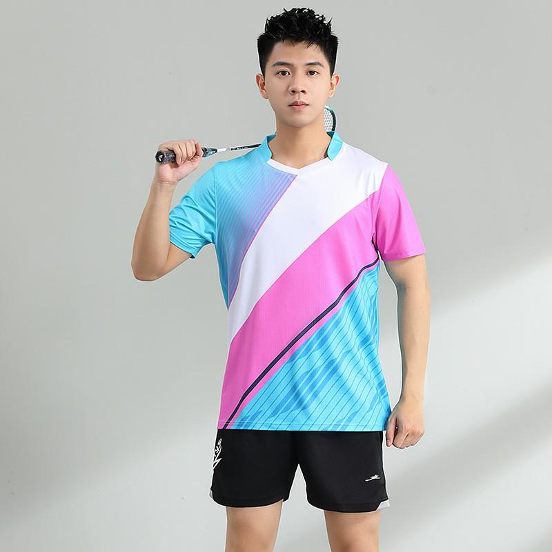 Men Women Badminton Sport T-Shirt Short Sleeve Quick Dry Athletic Wear Training Jersey