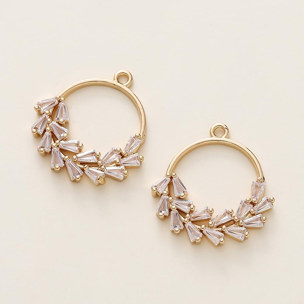 2/4Pcs 18K Gold Color Plated Various Leaves Charms Pendants with Zircon for DIY Necklace Jewelry Making Supplies Accessories