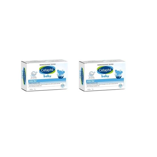 Cetaphil Baby Mild Bar for Face and Body-Pack of 2, 75g*2