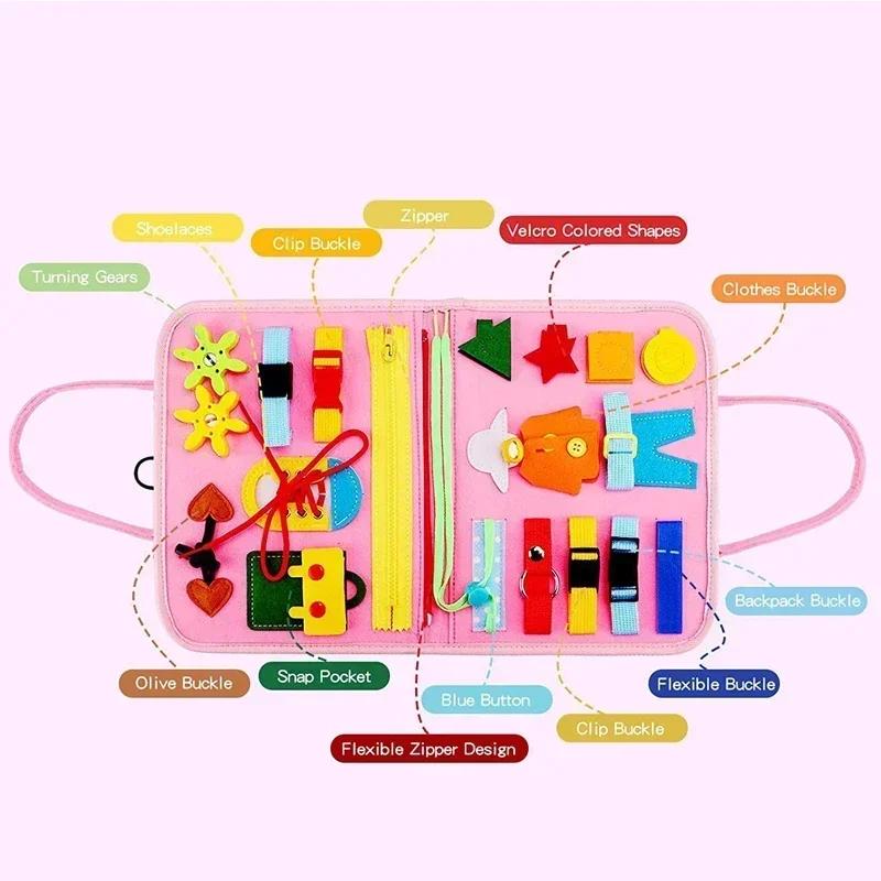 Montessori Kids Travel Toys Felt Activity Quiet Books Busy Board Activity Educational Sensory Learning Book Popular Toys Gifts