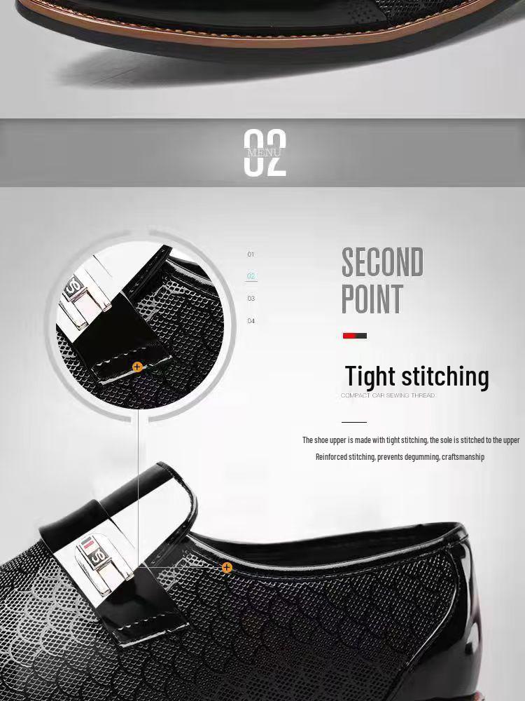 TEMU Men's Autumn/Winter Formal Leather Slip-On Shoes, Pointed Toe, for Business or Wedding.
