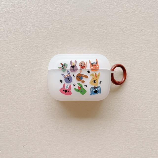 

Матовый мультфильм Семья животных собака кролик Art Ins Puppy Bunny милый беспроводной Bluetooth чехол для наушников для Apple Airpod 1 2 3 Pro 2nd For Airpods Pro 2nd