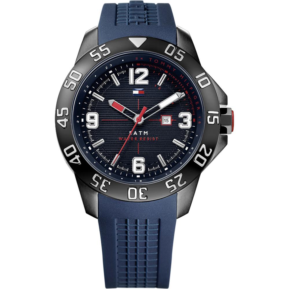 

Tommy Hilfiger Cole Black Blue Silicone/Rubber Men s Quartz Watch 1790984 чёрный