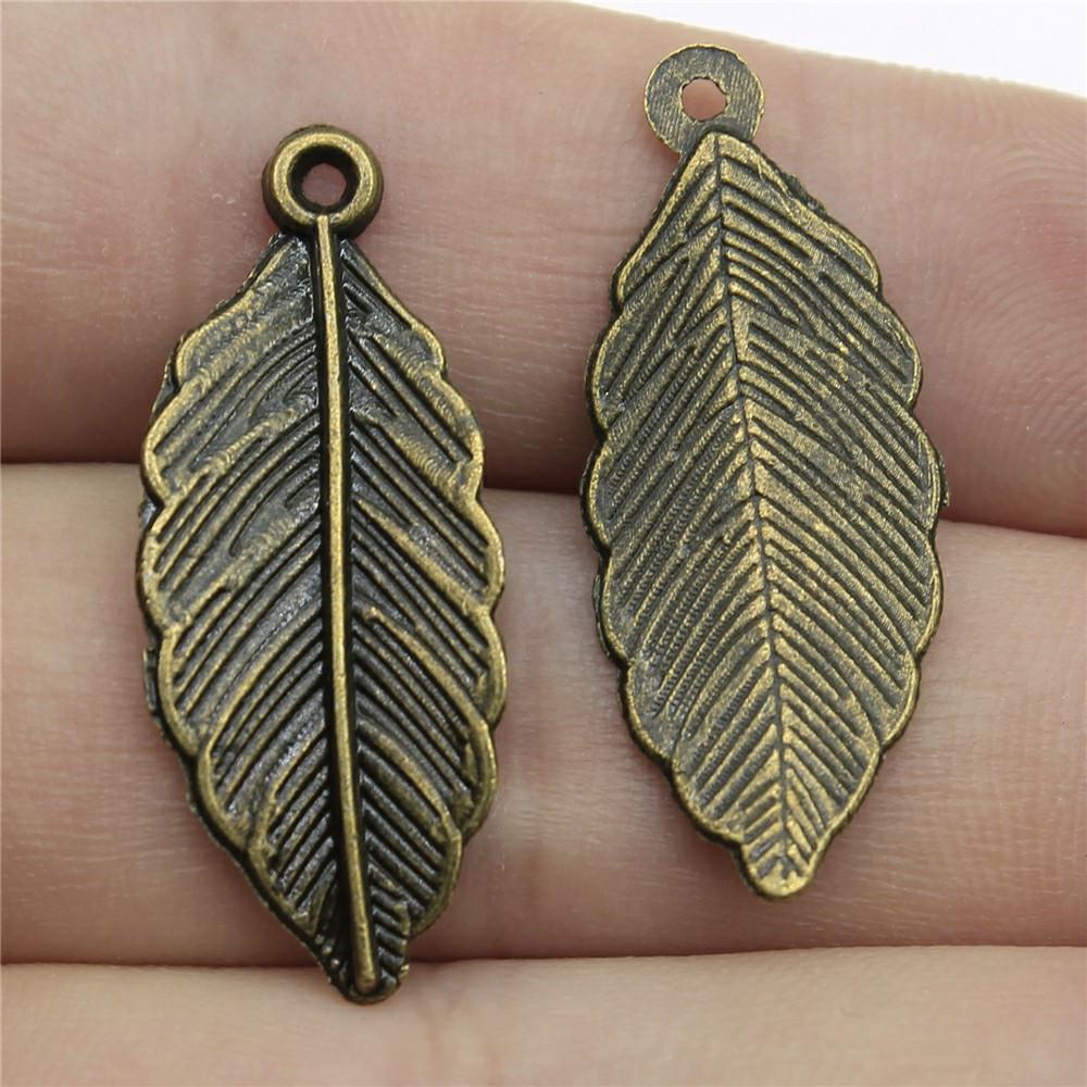 20pcs Small Leaf Pendant Charms Antique Bronze Color Leaf Charms Jewelry DIY Vintage Leaf Charms For Bracelet Making