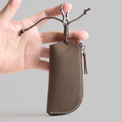 Vintage, ręcznie robiony, skórzany portfel na klucze, etui na klucze samochodowe, pokrowiec na organizer, torba gospodyni