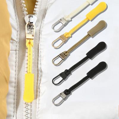 5 pezzi Testina con blocco a strappo rimovibile, accessori per testa di cerniera per abbigliamento, borse, ciondolo di riparazione con linguetta a strappo universale, bagagli, piccolo ciondolo a strappo.