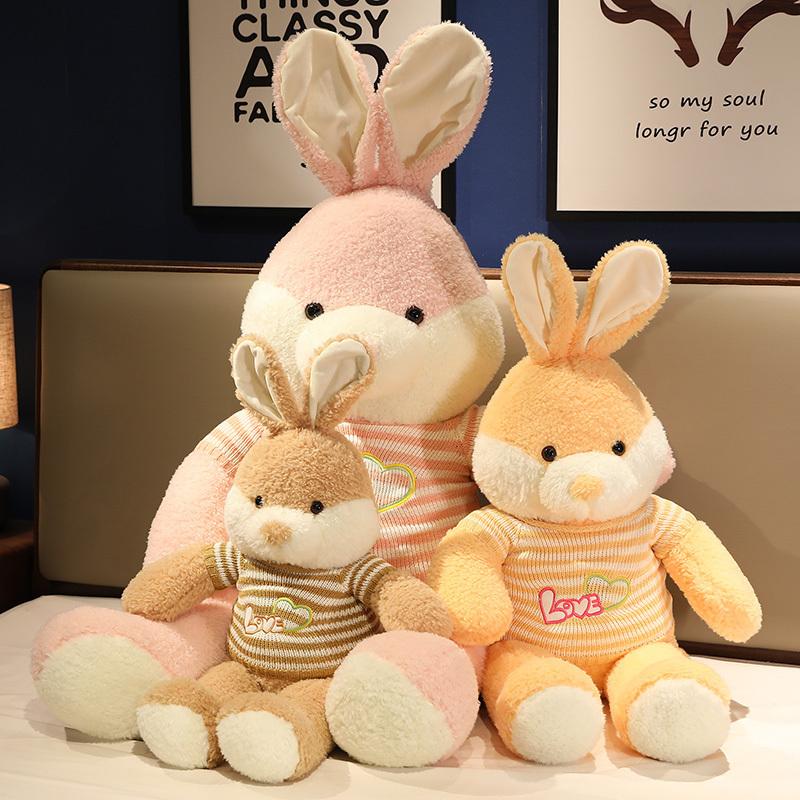 Giant Kawaii Plush Rabbit Toy Lovely Sweater Rabbit Pillow Bunny Stuffed Soft Animal Doll for Baby Children Appease Gifts