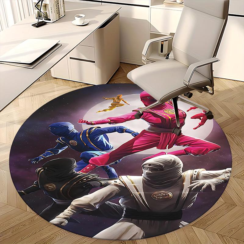 Power Rangers Ninja Steel Chair Mat Round Carpet for Home Decor, Office Use, Living Room, Bedroom, Gift Idea0279b