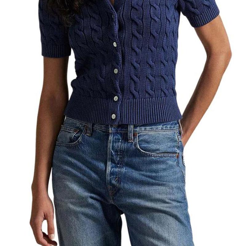 Polo Ralph Lauren Solid Color Crew Neck Short Sleeve Knit Top Women Tops 211965756-001