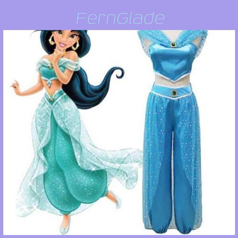 Enchanting Aladdin Jasmine Princess Genie Cosplay Costume For Magical Dress Up