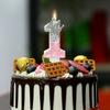 Cake Numer Candles Birthday Candle Pink Colour Creative Candle Princess Crown Girl Happy Birthday Party Decoration