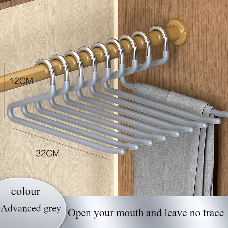 

5PCS Goose Type Dip Plastic pants hanger Wardrobe Dormitory Telescopic Z Type clothes hanger Multi Layer Storage hanger