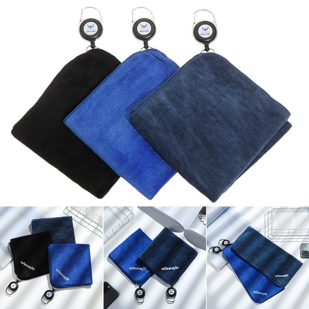 

Cotton High Water Absorption Microfiber With Carabiner Hook Cleans Clubs Cleaning Towels Golf Towel світло-синій колір