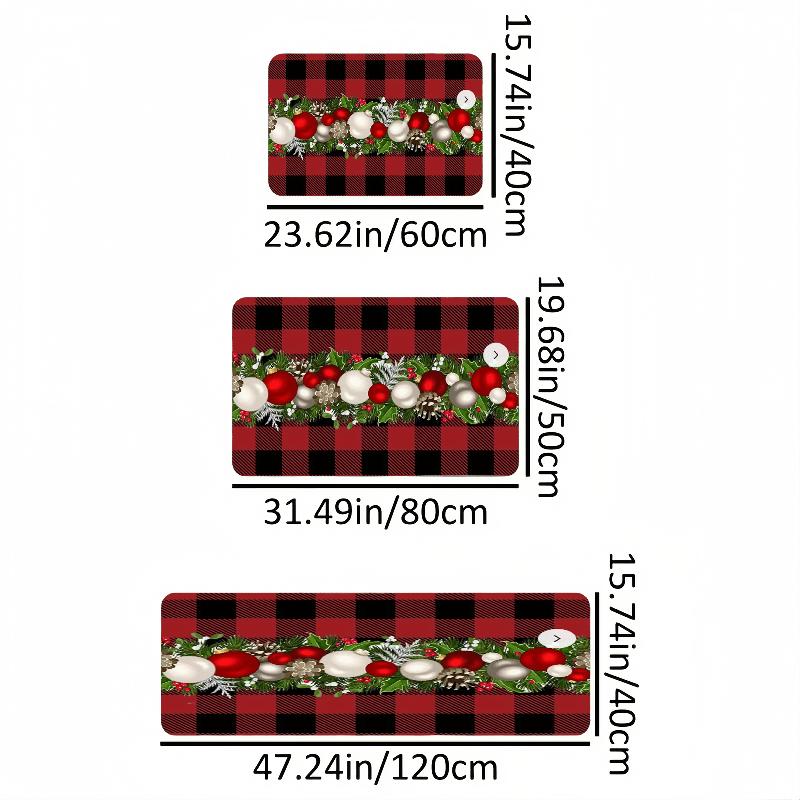 1Pcs Anti Fatigue Kitchen Rug  Merry Christmas BalloonWaterproof Non-Slip Thick Cushioned Kitchen Mat Heavy Duty Comfort Standing Mat for Kitchen