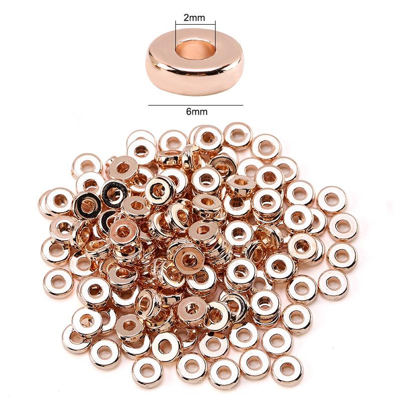 200 Pieces Flat Round Disc Spacer Beads CCB Cube Loose Spacer Beads For Bracelet Necklace Making Jewely Craft DIY 7Colors