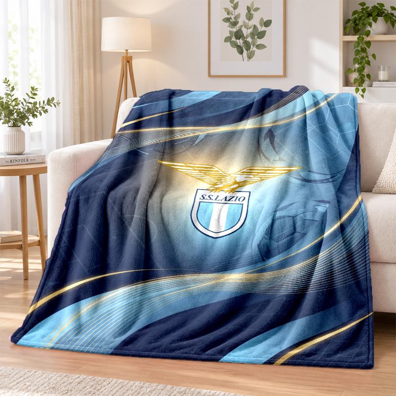 Lazio FC Printed Flannel Blanket Warm Comfort Bed Throw For Indoor Home Decoration