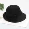 Herbst und Winter neue Damen High-End Bankett Zylinder Hut eleganter Blumentopf Hut Filzhut Halbrolle vielseitiger Wollhut